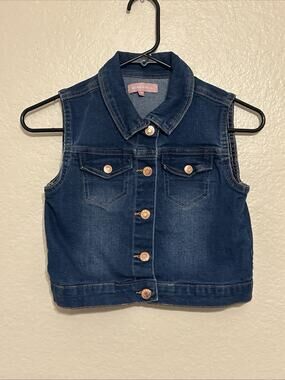 BCBG Girls Jean Vest Size 8 Blue Denim